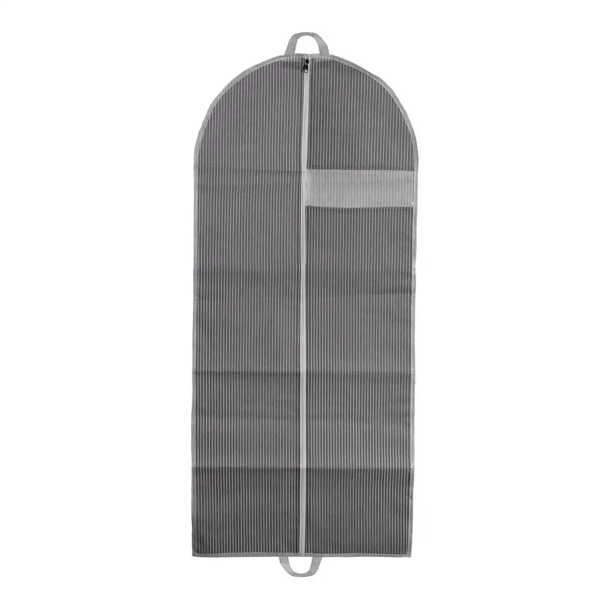 Housse de costume versa stripes gris 135 x 60 cm_4857. DIAYTAR SENEGAL - Où Choisir Devient un Acte de Découverte. Découvrez notre gamme et choisissez des produits qui éveillent votre curiosité et élargissent vos horizons.