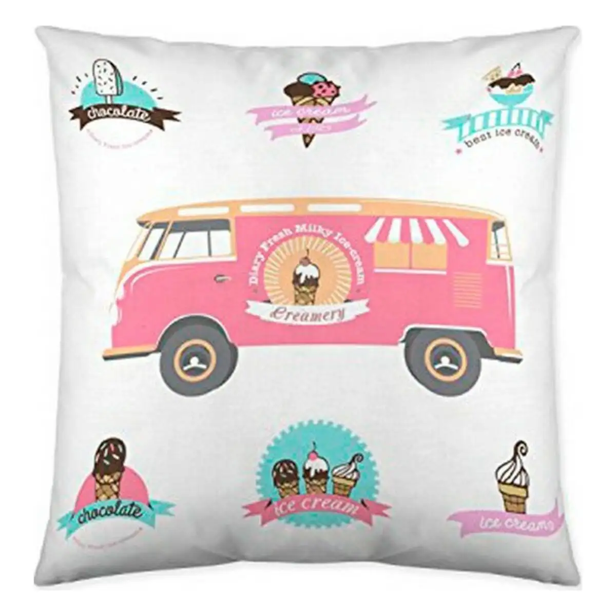 Housse de coussin cool kids gelato 50 x 50 cm_7524. DIAYTAR SENEGAL - Où Choisir est une Célébration de l'Artisanat Local. Découvrez notre boutique en ligne et choisissez des produits qui incarnent la passion des artisans sénégalais.