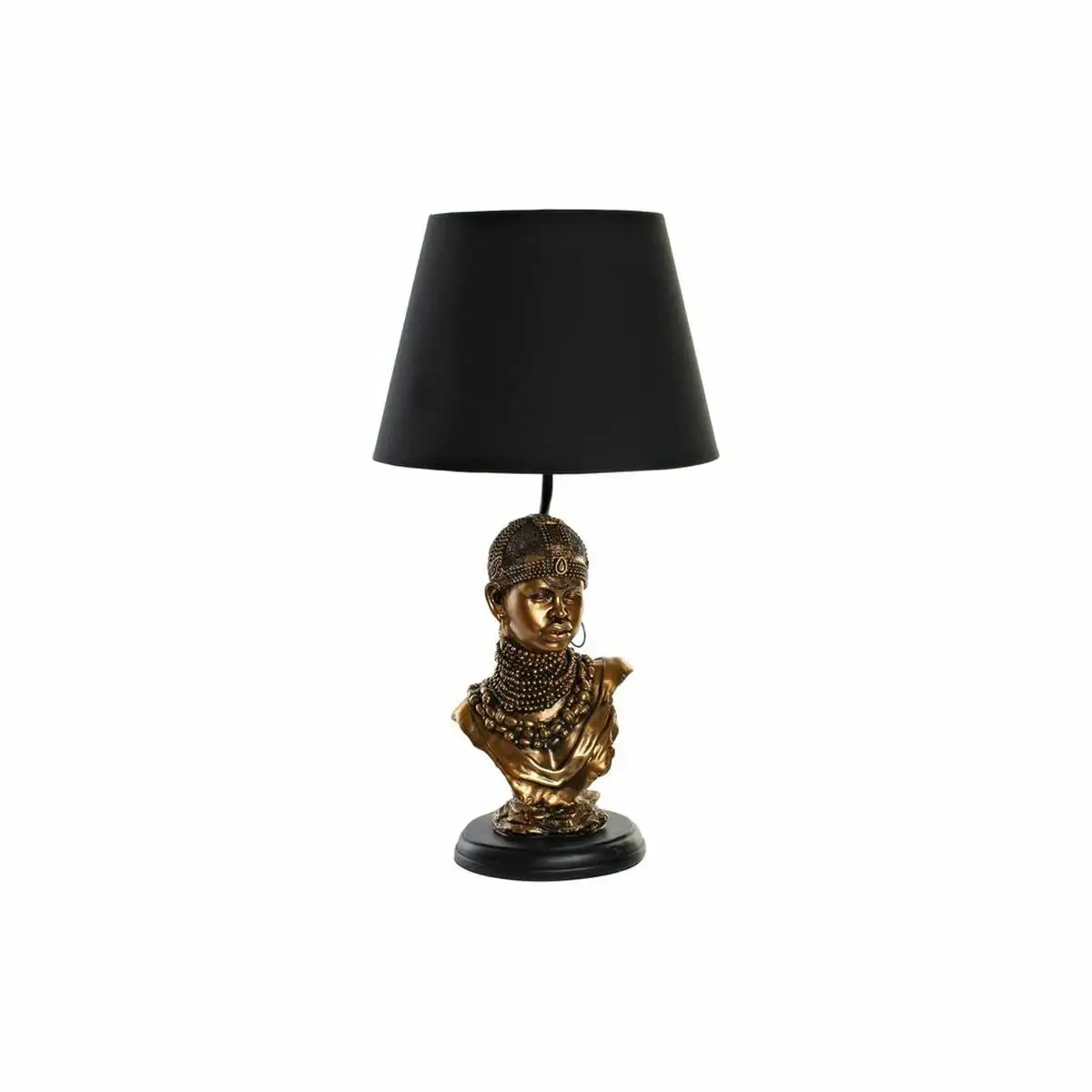 Lampe de bureau dkd home decor noir dore re sine polyester femme africaine 31 x 31 x 58 cm_1438. DIAYTAR SENEGAL - Là où Chaque Achat a du Sens. Explorez notre gamme et choisissez des produits qui racontent une histoire, votre histoire.