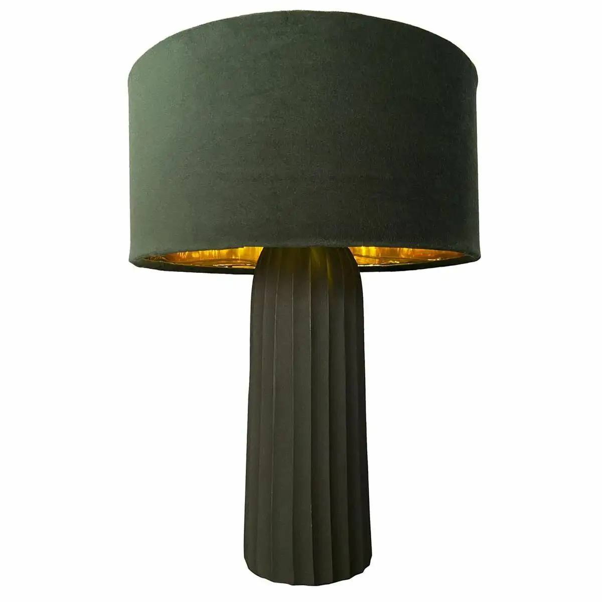 Lampe de bureau dkd home decor velours aluminium vert 26 x 26 x 37 cm_2585. DIAYTAR SENEGAL - Votre Passage vers l'Élégance Abordable. Explorez notre collection où chaque produit est choisi pour sa qualité et son accessibilité, incarnant ainsi l'essence du Sénégal.