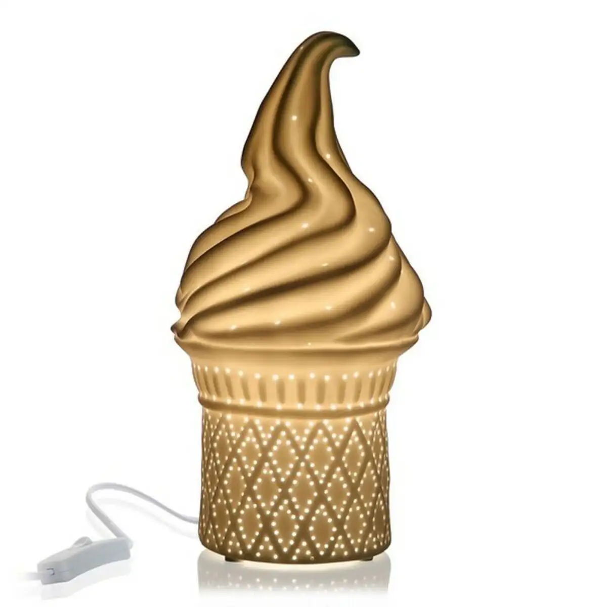 Lampe de bureau versa ice cream 25w porcelaine 13 7 x 27 x 13 7 cm_5031. DIAYTAR SENEGAL - Où la Qualité est Notre Engagement. Explorez notre boutique en ligne pour découvrir des produits conçus pour vous apporter satisfaction et plaisir.