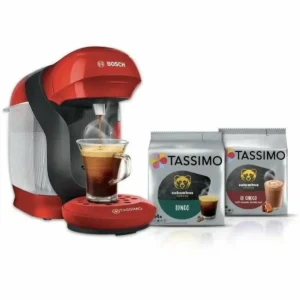 Machine a cafe a capsules bosch tassimo rouge_9307. DIAYTAR SENEGAL - Votre Destination pour un Shopping Éclairé. Parcourez notre boutique en ligne pour découvrir des produits de qualité qui embelliront votre quotidien.
