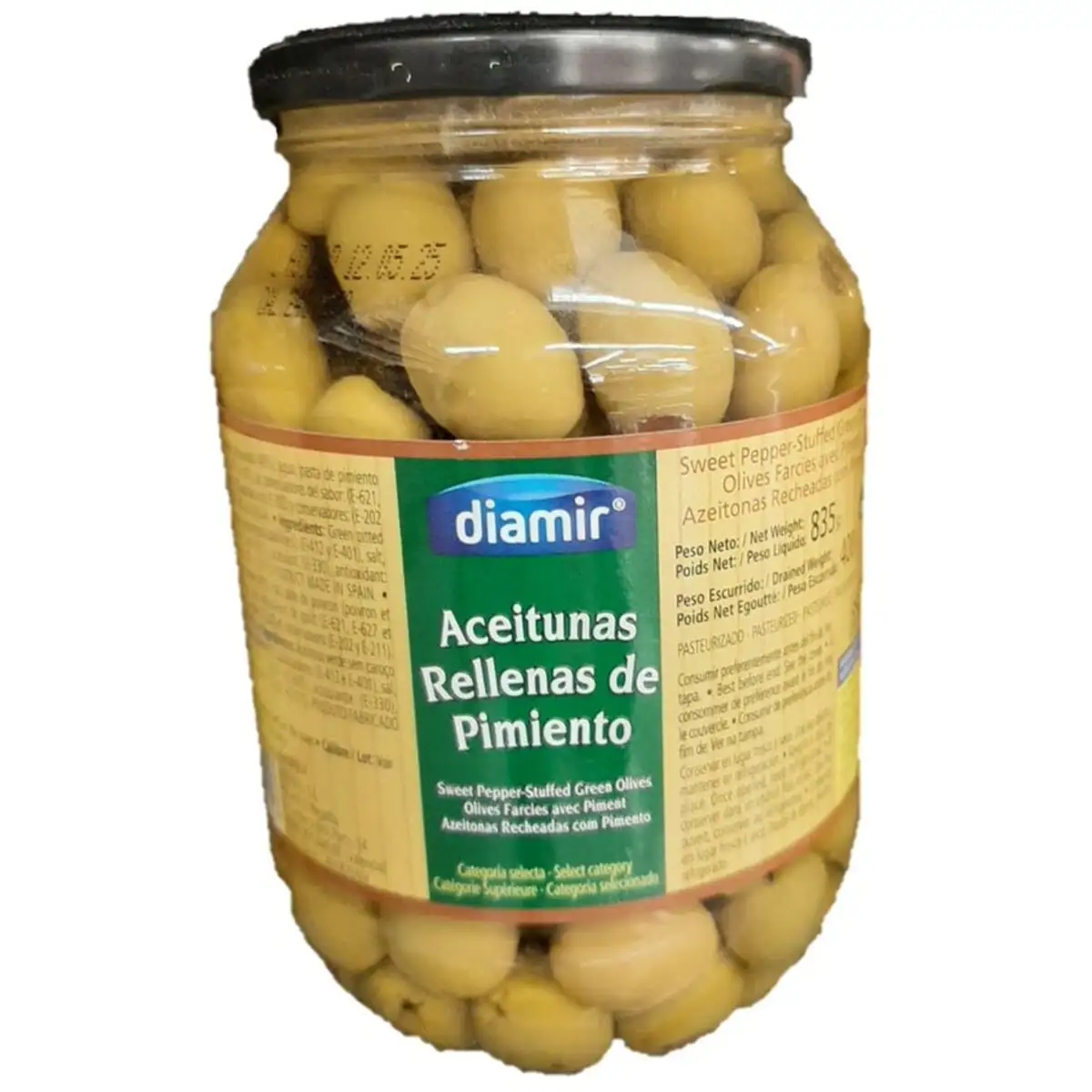 Olives manzanilla diamir 835 ml poivrons_9165. Entrez dans l'Univers de DIAYTAR SENEGAL - Où Chaque Produit a une Signification. Explorez notre gamme diversifiée et découvrez des articles qui résonnent avec votre vie.