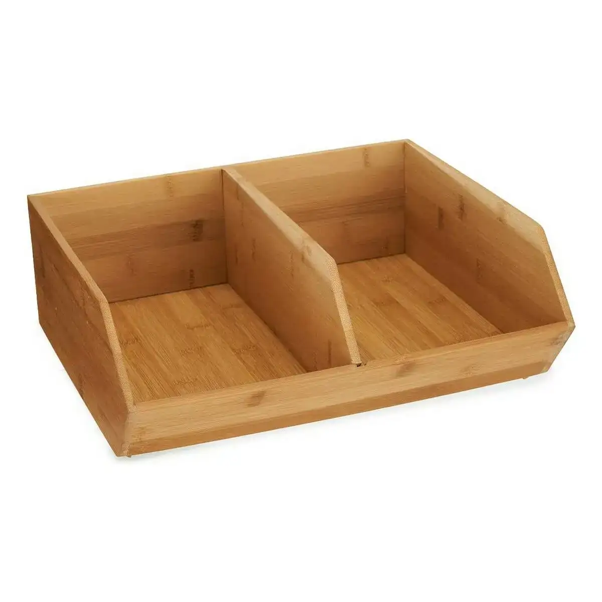 Organisateur 2 compartiments bambou naturel 34 5 x 13 x 31 cm_3975. DIAYTAR SENEGAL - Votre Destination pour un Shopping Unique. Parcourez notre catalogue et trouvez des articles qui expriment votre singularité et votre style.