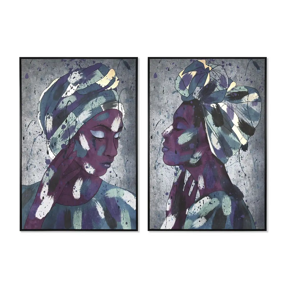 Peinture dkd home decor 83 x 4 5 x 122 5 cm 83 x 4 5 x 123 cm femme africaine coloniale 2 unite s_5019. DIAYTAR SENEGAL - L'Essence de la Tradition et de la Modernité réunies. Explorez notre plateforme en ligne pour trouver des produits authentiques du Sénégal, tout en découvrant les dernières tendances du monde moderne.