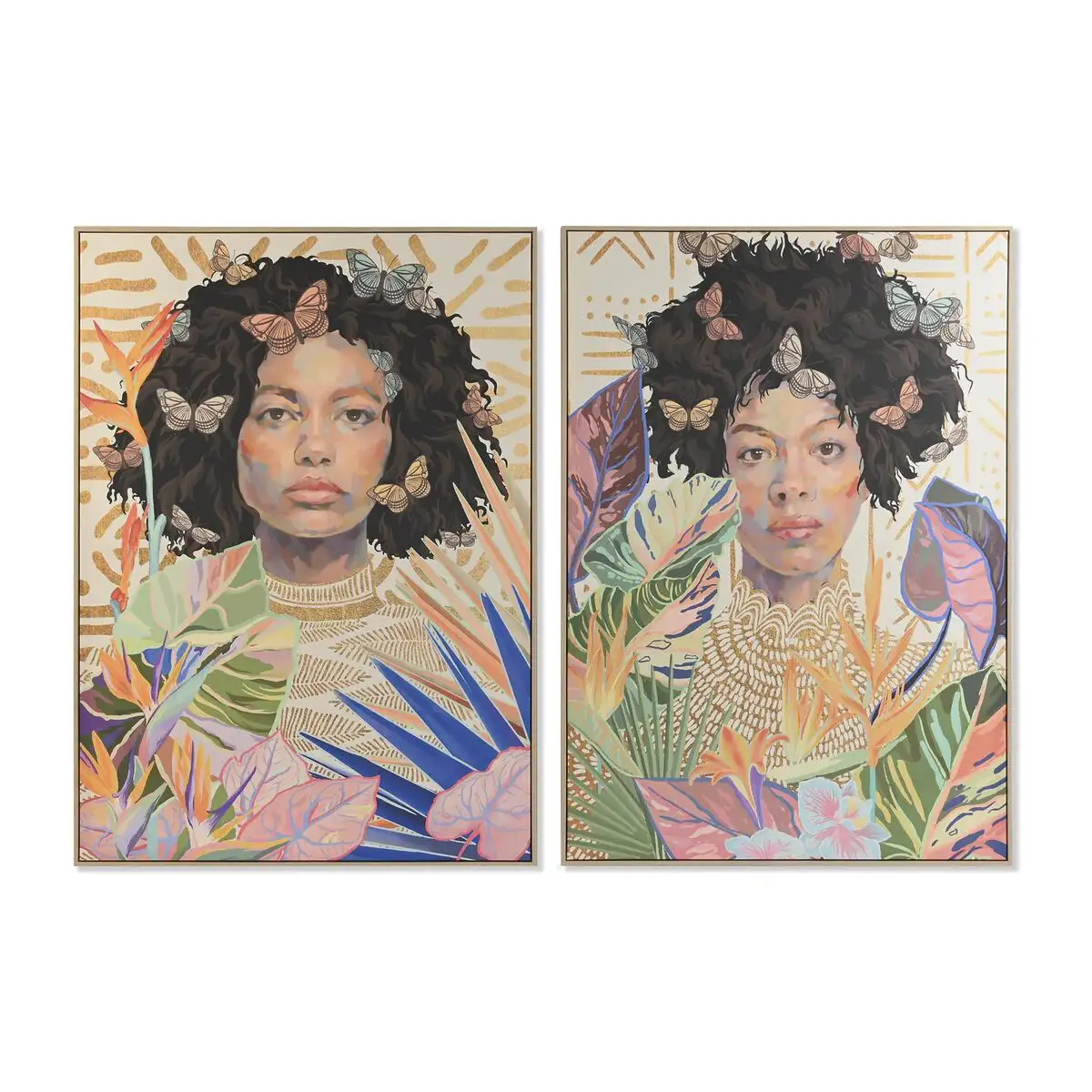 Peinture dkd home decor colonial 100 x 4 x 140 cm femme africaine 2 unite s_1037. DIAYTAR SENEGAL - Là où le Chic Rencontre la Tradition. Naviguez à travers notre catalogue et choisissez des produits qui équilibrent l'élégance intemporelle et l'innovation moderne.