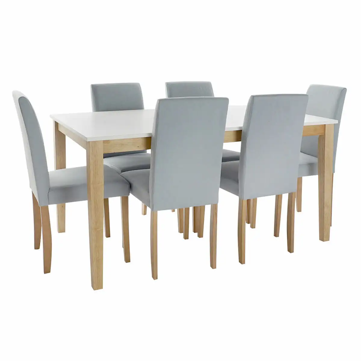 Set de table avec 6 chaises dkd home decor bleu blanc che ne marron clair 150 x 90 x 74 cm_7326. DIAYTAR SENEGAL - Votre Boutique en Ligne, Votre Histoire. Explorez notre sélection et découvrez des produits qui reflètent votre parcours et vos aspirations, un achat à la fois.