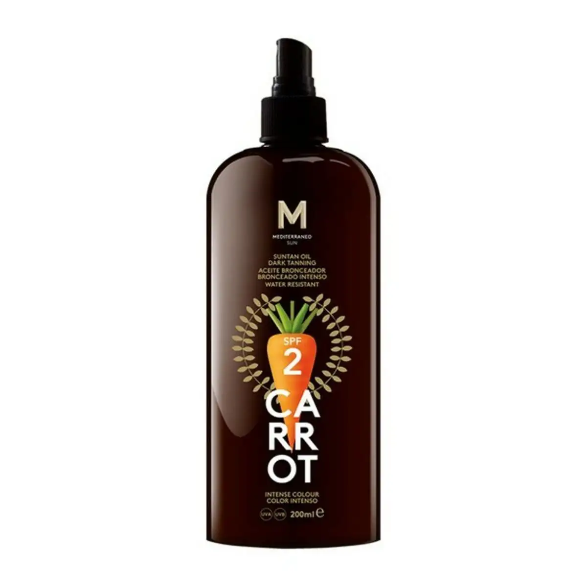 Sun block carrot suntan oil mediterraneo sun_4309. DIAYTAR SENEGAL - Votre Escapade Shopping Virtuelle. Explorez notre boutique en ligne et dénichez des trésors qui évoquent la culture et le savoir-faire sénégalais, un clic à la fois.