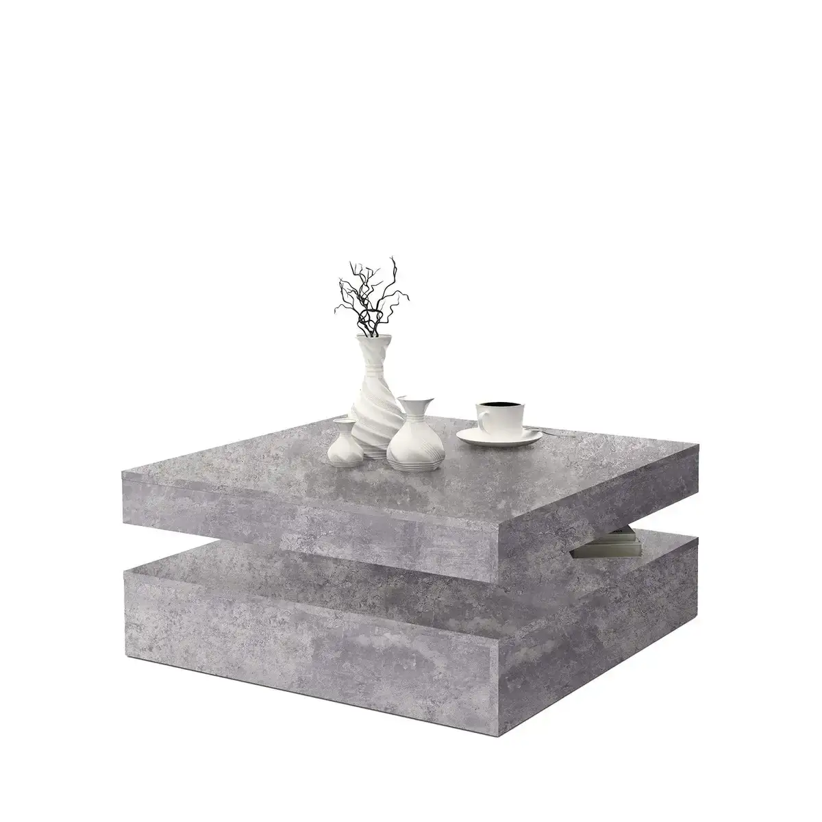Table d appoint gris clair 78 x 78 x 35 4 cm_6794. DIAYTAR SENEGAL - Où le Shopping Devient une Aventure Culturelle. Plongez dans notre univers de produits qui célèbrent l'héritage et l'artisanat du Sénégal.