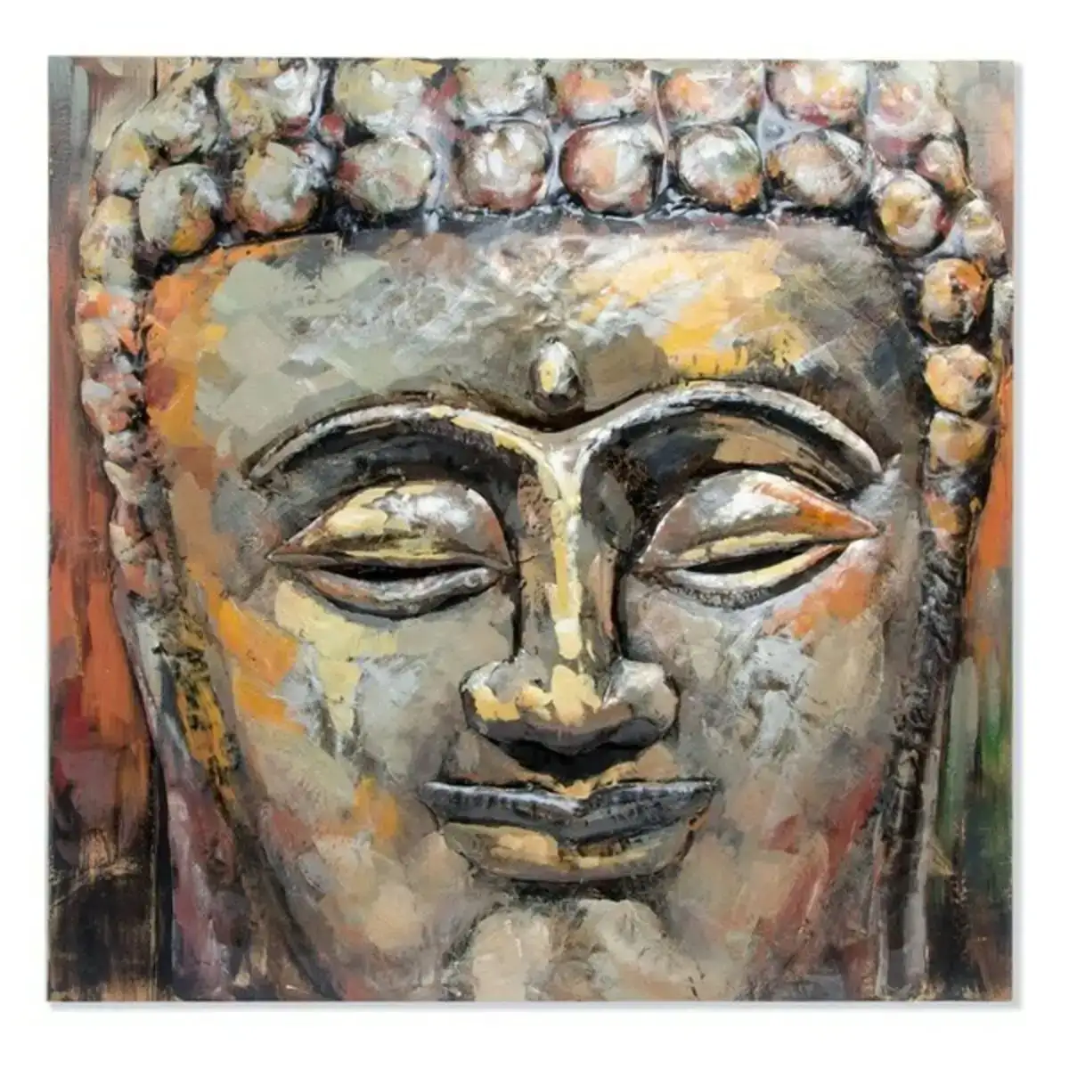 Tableau dkd home decor buda bois me tal bouddha oriental 80 x 80 x 7 cm_2091. DIAYTAR SENEGAL - Où Chaque Produit est une Histoire à Raconter. Découvrez notre sélection de produits qui vous permettent de créer votre propre récit à travers vos achats.