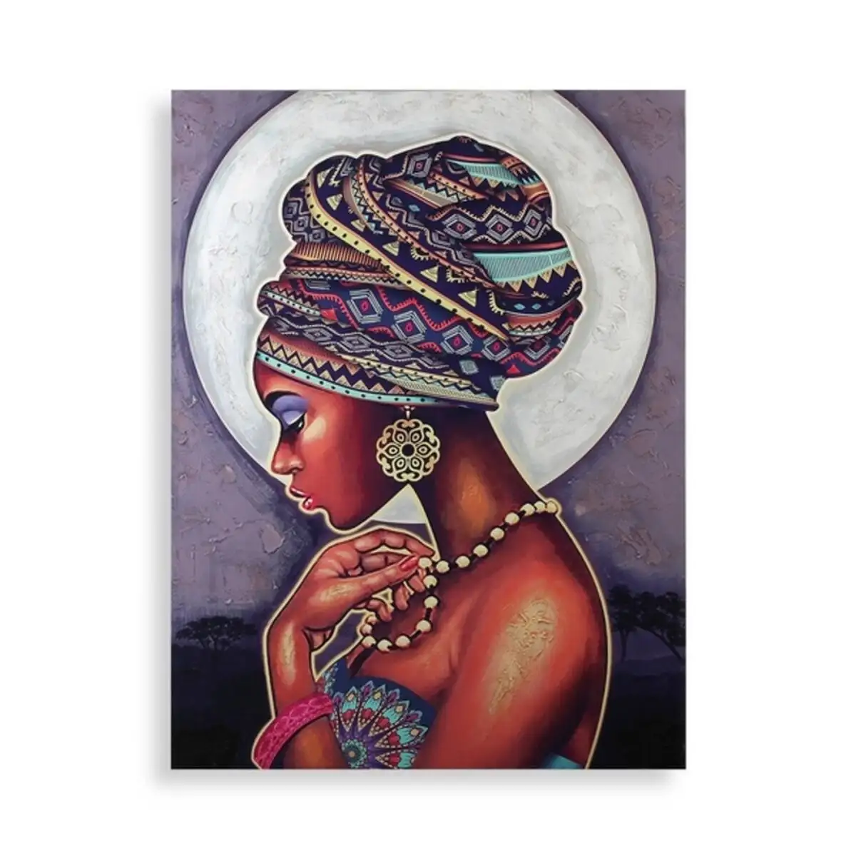 Tableau versa ethnic lady toile 2 8 x 90 x 120 cm_1839. DIAYTAR SENEGAL - Où Choisir Devient une Découverte. Explorez notre boutique en ligne et trouvez des articles qui vous surprennent et vous ravissent à chaque clic.