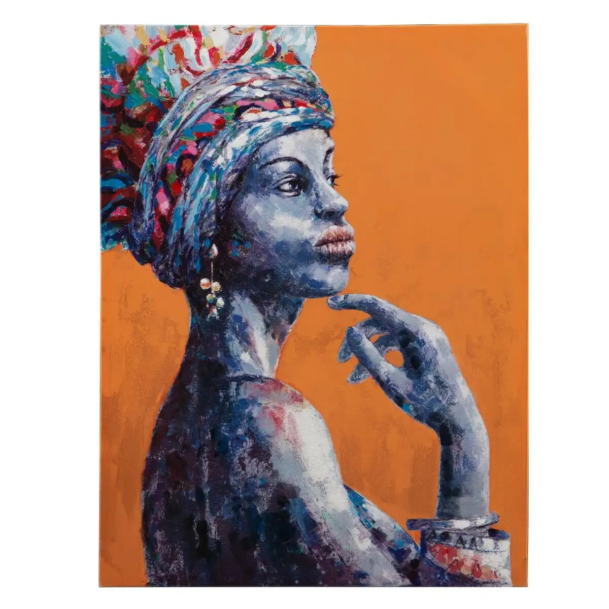 Toile 75 x 3 5 x 100 cm femme africaine_6165. DIAYTAR SENEGAL - Où Choisir est un Acte d'Amour pour le Sénégal. Explorez notre boutique en ligne et choisissez des articles qui célèbrent la culture et l'artisanat du pays.