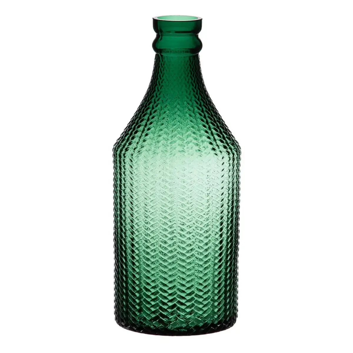 Vase 11 7 x 11 7 x 30 cm verre vert_2614. DIAYTAR SENEGAL - Où Choisir Devient un Plaisir. Découvrez notre boutique en ligne et choisissez parmi une variété de produits qui satisferont tous vos besoins.
