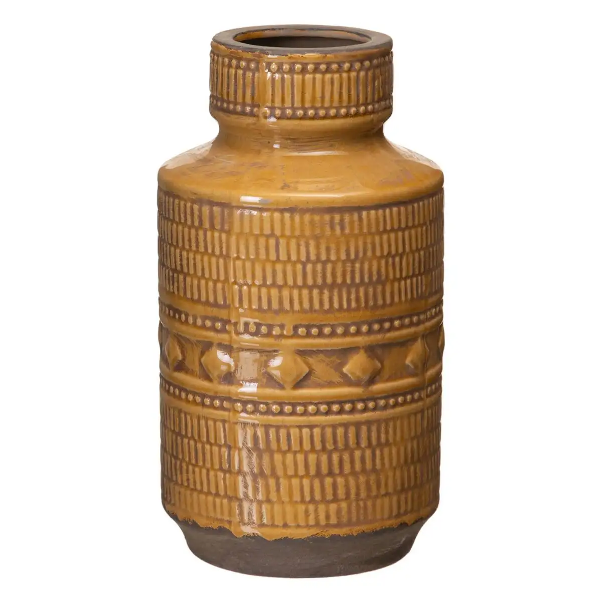 Vase 18 x 18 x 32 5 cm ce ramique moutarde_3591. DIAYTAR SENEGAL - Où Choisir Devient une Expression de Soi. Découvrez notre boutique en ligne et trouvez des articles qui révèlent votre personnalité et votre style.