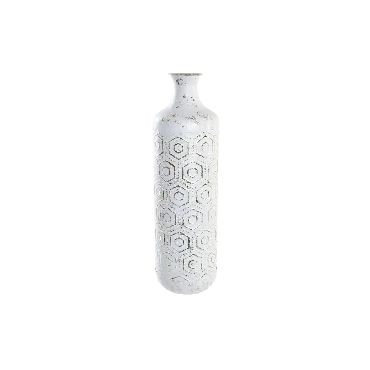 Vase dkd home decor me tal dore blanc oriental 17 x 17 x 56 cm_2726. DIAYTAR SENEGAL - Là où Chaque Produit Évoque une Émotion. Parcourez notre catalogue et choisissez des articles qui vous touchent et qui enrichissent votre expérience.