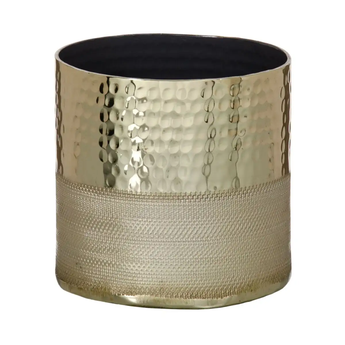 Vase dore 13 x 13 x 13 cm aluminium_8567. DIAYTAR SENEGAL - Votre Escale Shopping incontournable. Explorez notre boutique en ligne et dénichez des trésors qui reflètent la richesse culturelle et la modernité du Sénégal.