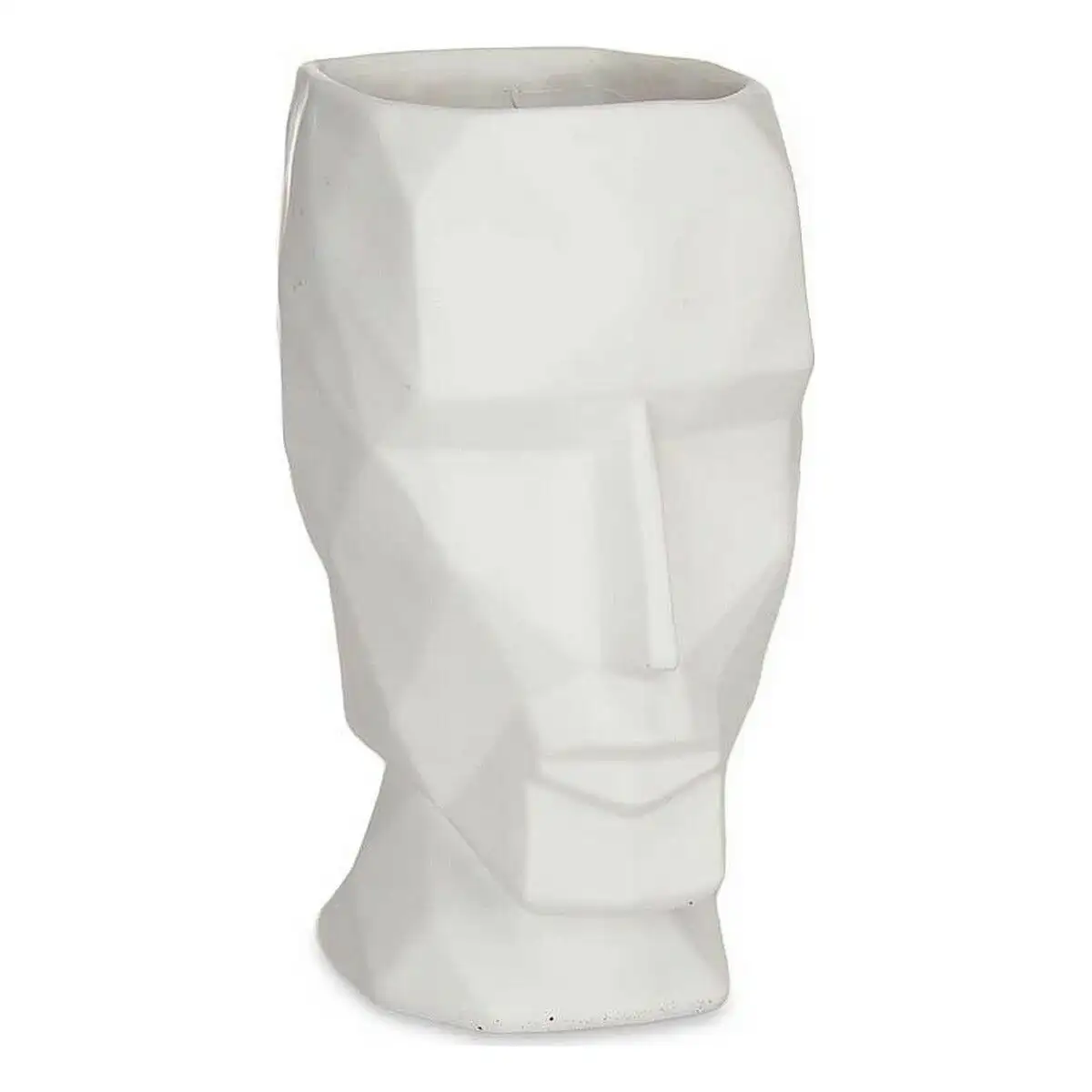 Vase face 3d blanc polyre sine 12 x 24 5 x 16 cm_3041. DIAYTAR SENEGAL - Votre Destination Shopping Exquise. Explorez notre boutique en ligne et découvrez des trésors qui ajoutent une touche de sophistication à votre style et à votre espace.