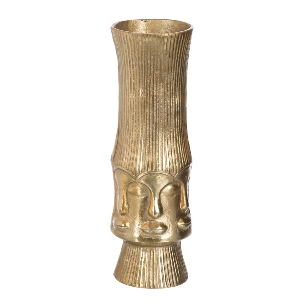 Vase me tal dore 15 x 15 x 46 cm_4301. DIAYTAR SENEGAL - Votre Destination pour un Shopping Réfléchi. Découvrez notre gamme variée et choisissez des produits qui correspondent à vos valeurs et à votre style de vie.