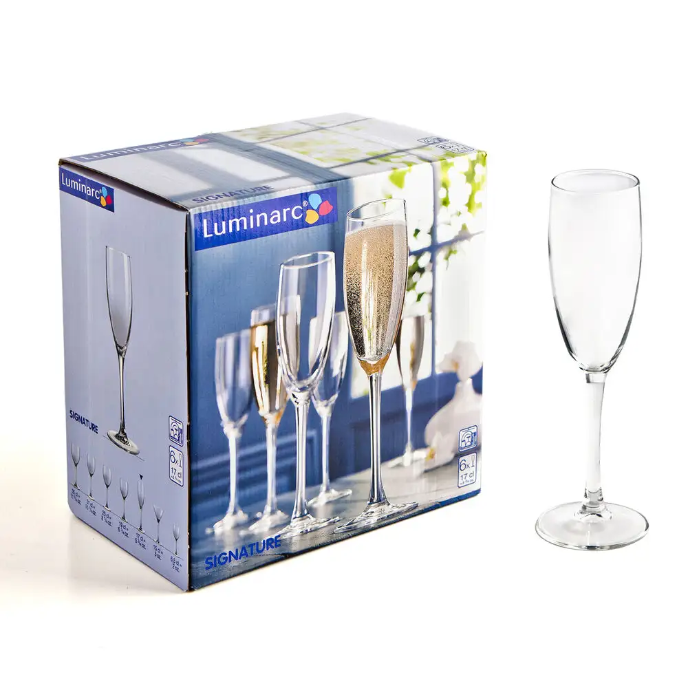 Verre a champagne luminarc signature verre transparent 6 unite s 17 cl_8426. DIAYTAR SENEGAL - Où Chaque Produit est une Promesse de Qualité. Explorez notre boutique en ligne et choisissez des produits qui répondent à vos exigences élevées.