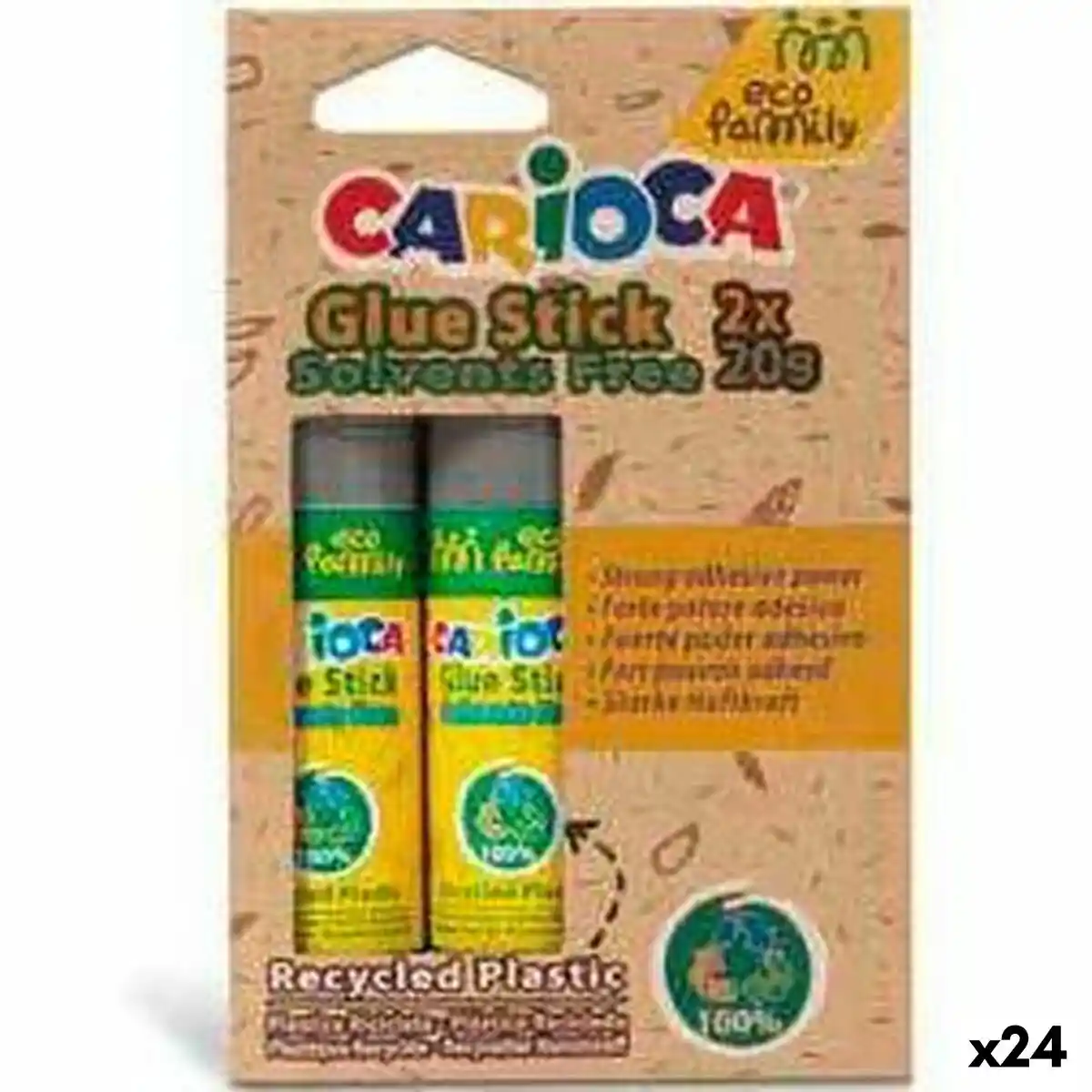 Bâton de colle Carioca Eco Family 2 Pièces 20 g (24 Unités). SUPERDISCOUNT FRANCE