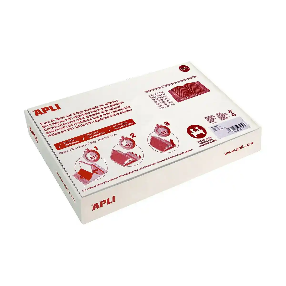 Book Case Apli 29 x 53 cm 100 Unités Transparent. SUPERDISCOUNT FRANCE