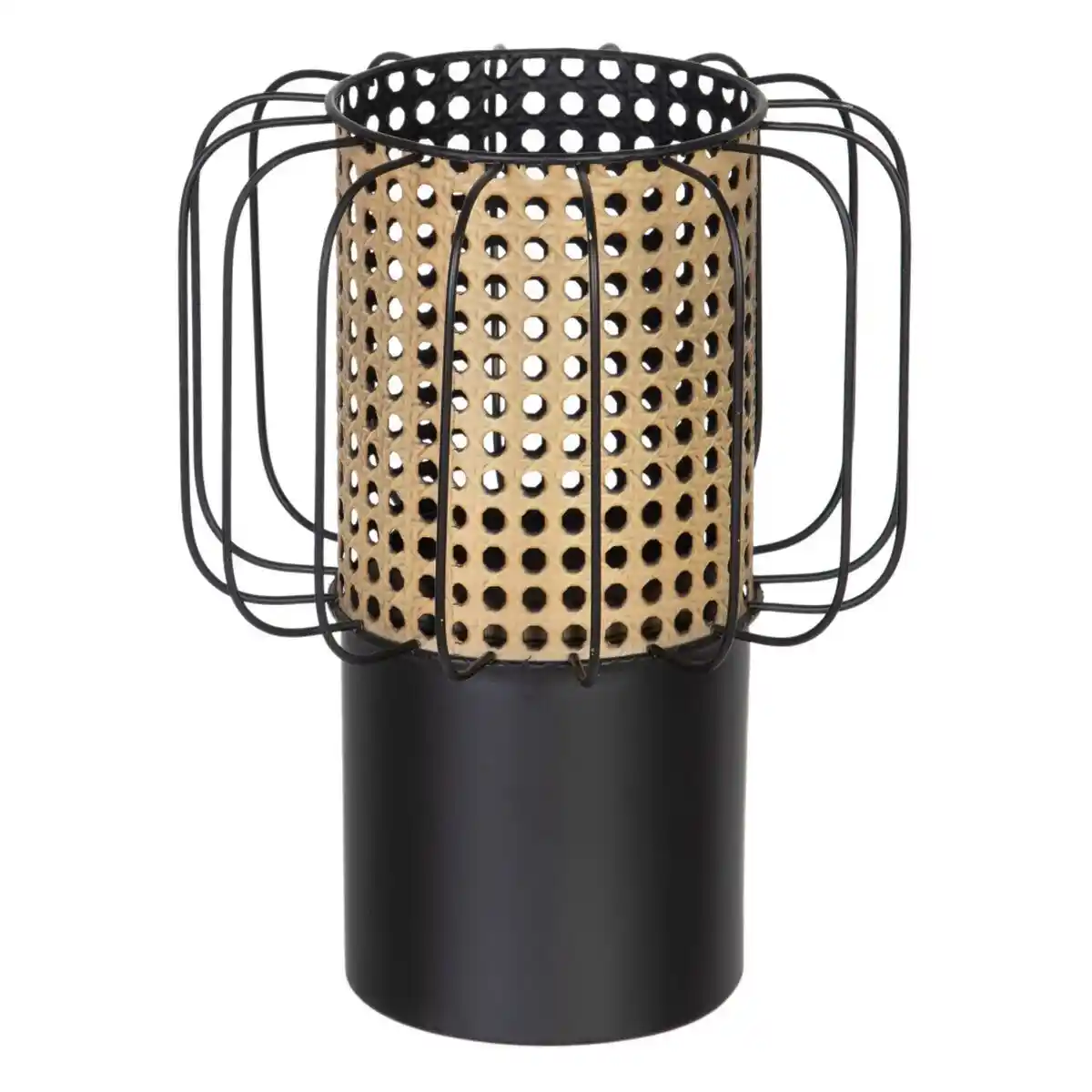 Bougeoir 23 x 23 x 28 cm metal noir naturel_2081. DIAYTAR SENEGAL - L'Équilibre Parfait entre Tradition et Modernité. Explorez notre collection pour trouver des produits qui incarnent la culture et la contemporanéité du Sénégal.