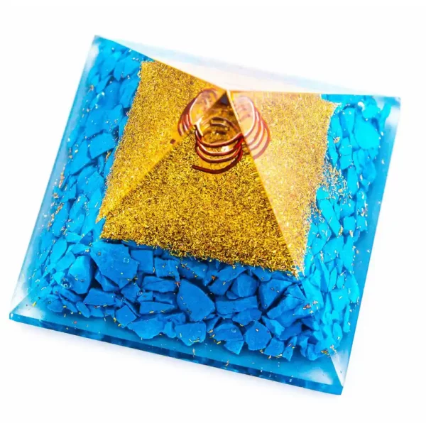 Figurine Décorative Organite Pyramide Turquoise (Reconditionné A+). SUPERDISCOUNT FRANCE