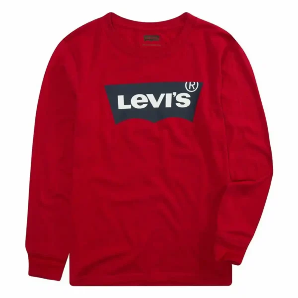 T-shirt à manches longues pour enfants Levi's Batwing Rouge. SUPERDISCOUNT FRANCE