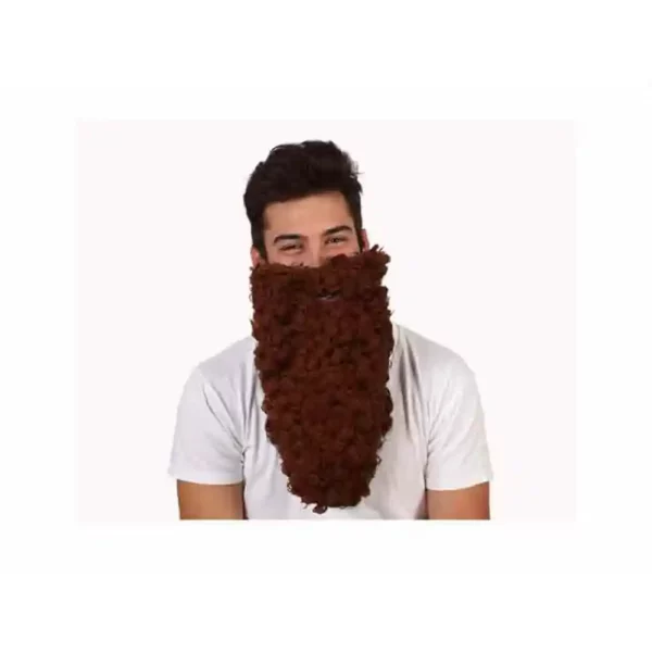 Accessoire Costune Barbe/Moustache Brune Frisée. SUPERDISCOUNT FRANCE