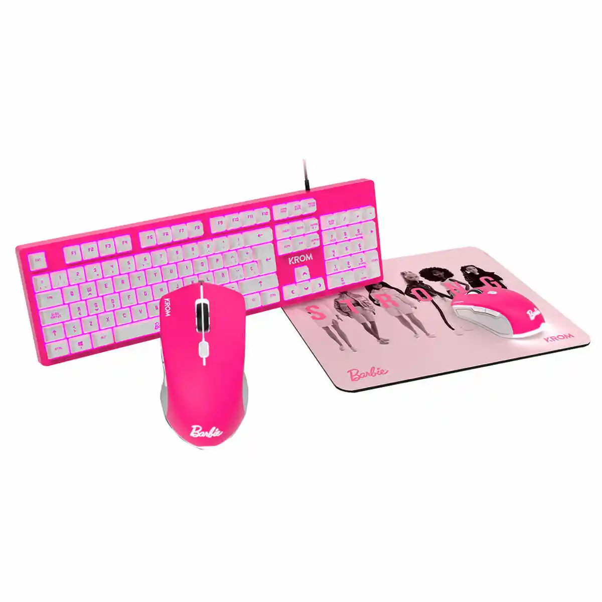 Clavier avec Souris Gamer Krom KANDY BARBIE. SUPERDISCOUNT FRANCE