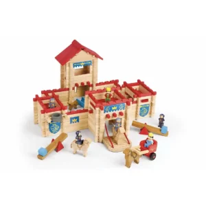 Figurines articulées Jeujura Le château fort en bois Playset 300 pièces. SUPERDISCOUNT FRANCE