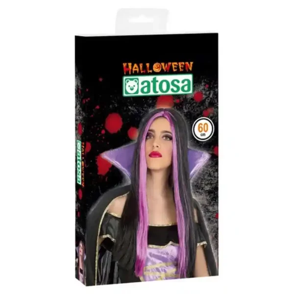 Perruque Halloween Brune Fuchsia 117786. SUPERDISCOUNT FRANCE