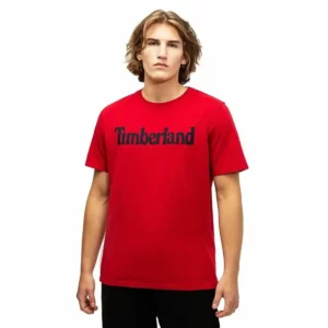 T-shirt à manches courtes pour homme Timberland Kennebec Linear Red. SUPERDISCOUNT FRANCE