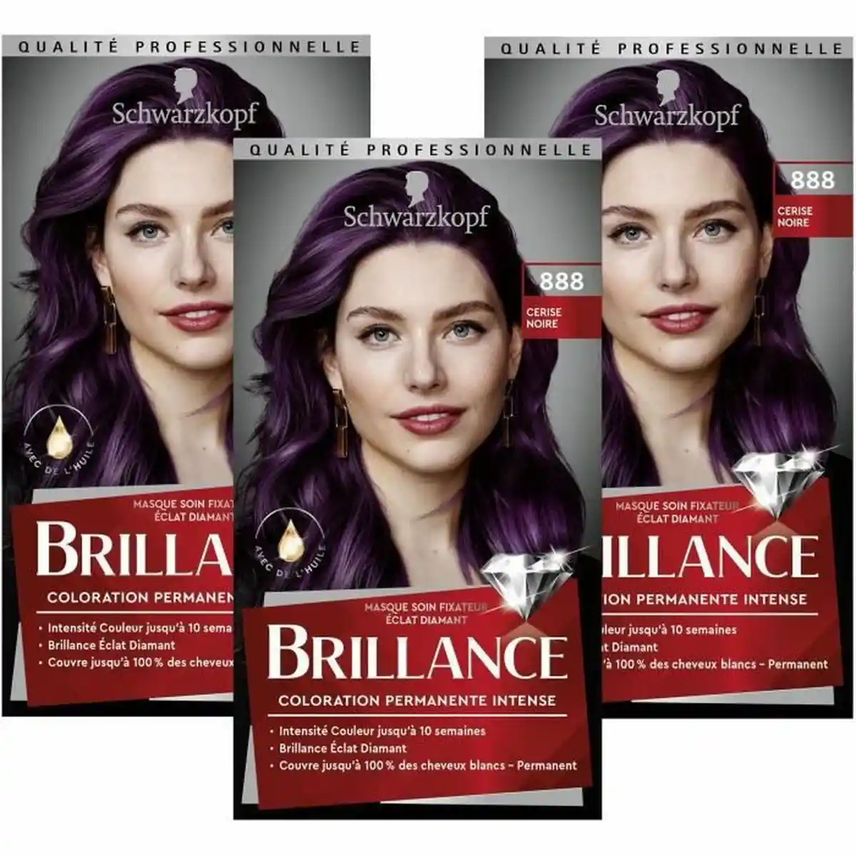 Teinture permanente schwarzkopf brillance no 888 cherry black 3 unites_8801. DIAYTAR SENEGAL - Votre Marché Virtuel au Sénégal. Parcourez notre boutique en ligne pour trouver des trésors cachés, des articles indispensables du quotidien aux joyaux artistiques.