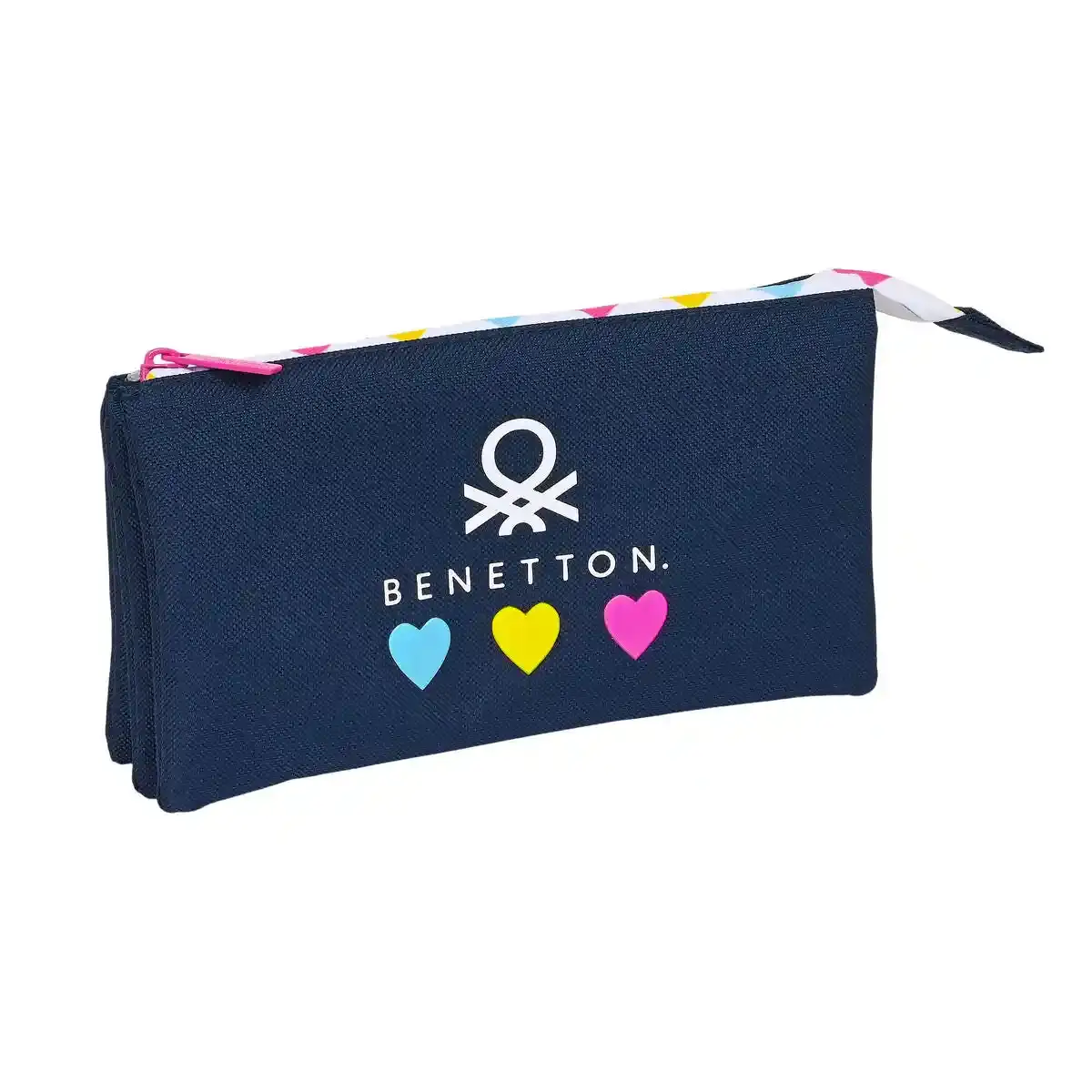 Triple Cabas Benetton Love Bleu Marine (22 x 12 x 3 cm). SUPERDISCOUNT FRANCE