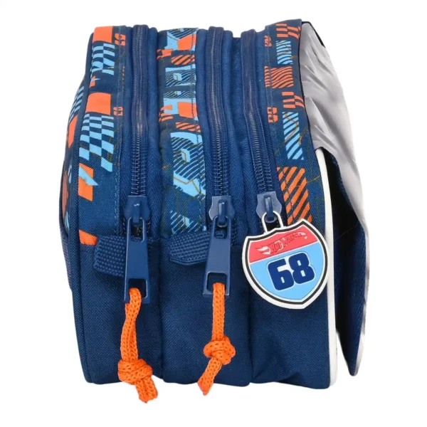 Triple Carry-all Hot Wheels Speed ​​club Orange Bleu Marine (21,5 x 10 x 8 cm). SUPERDISCOUNT FRANCE