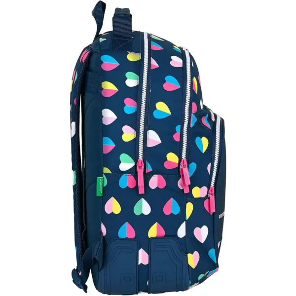 Cartable Benetton Corazones Multicolore Bleu Marine. SUPERDISCOUNT FRANCE