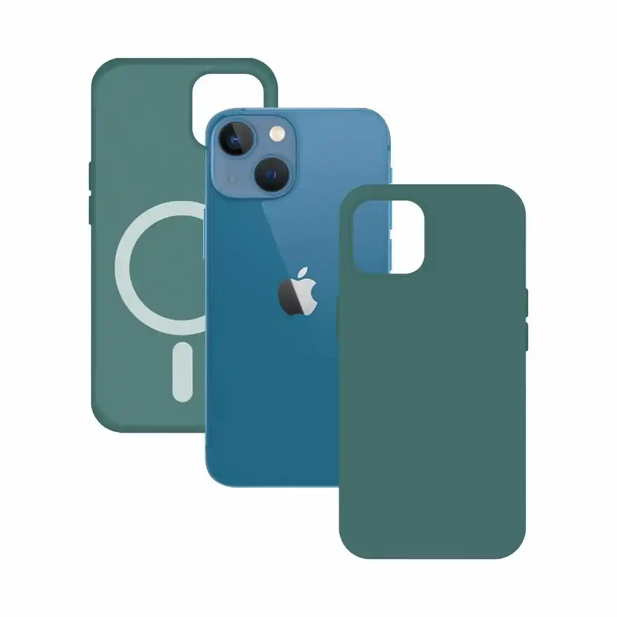 Coque Mobile KSIX iPhone 13 Mini Vert. SUPERDISCOUNT FRANCE