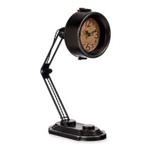 Horloge de table lampe orientable metal 12 x 34 x 23 cm _8393. DIAYTAR SENEGAL - Votre Destination Shopping pour Tous. Parcourez notre boutique en ligne et découvrez une variété de produits pour satisfaire tous vos besoins et désirs.