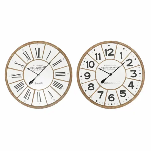 Horloge murale dkd home decor marron blanc 80 x 4 5 x 80 cm bois mdf 2 unites _4234. DIAYTAR SENEGAL - Où le Shopping Devient une Aventure Culturelle. Plongez dans notre univers de produits qui célèbrent l'héritage et l'artisanat du Sénégal.