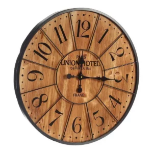 Horloge murale noir marron fonce metal bois 60 x 4 5 x 60 cm _8161. DIAYTAR SENEGAL - L'Artisanat à Portée de Clic. Découvrez notre boutique en ligne pour trouver des produits uniques qui célèbrent la créativité et l'artisanat sénégalais.