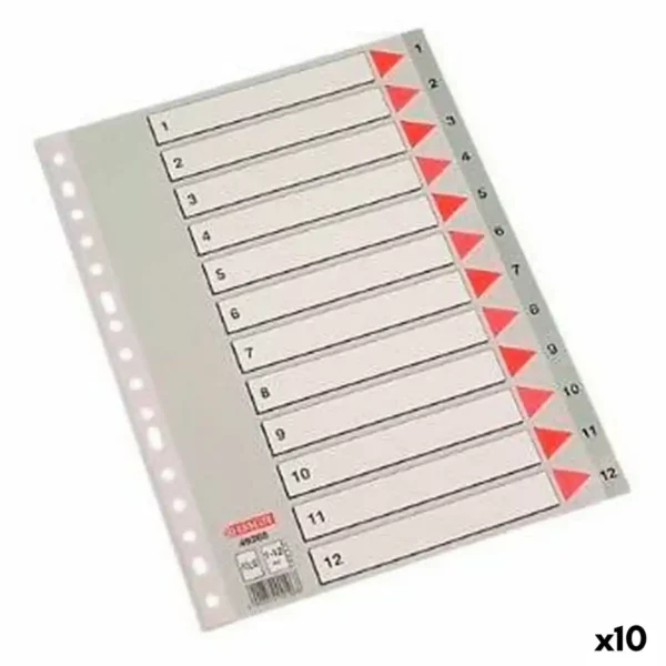 Intercalaire Numérique Esselte Gris A4 12 Feuilles (10Unités). SUPERDISCOUNT FRANCE