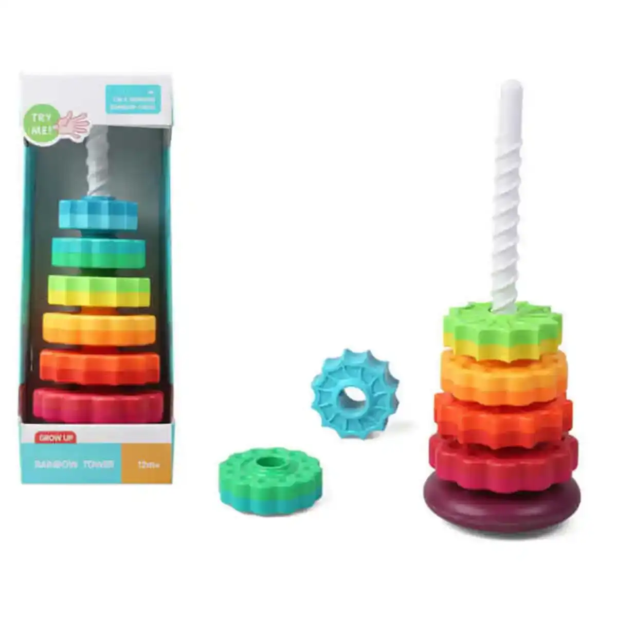 Jeu de construction Rainbow Tower Multicolore (41 x 15 cm). SUPERDISCOUNT FRANCE