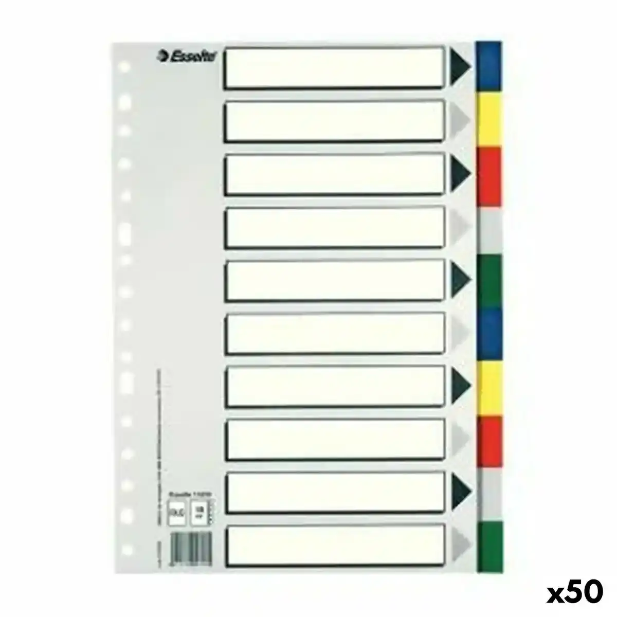 Séparateurs Esselte Multicolore 10 Feuilles Din A4 (50 Unités). SUPERDISCOUNT FRANCE