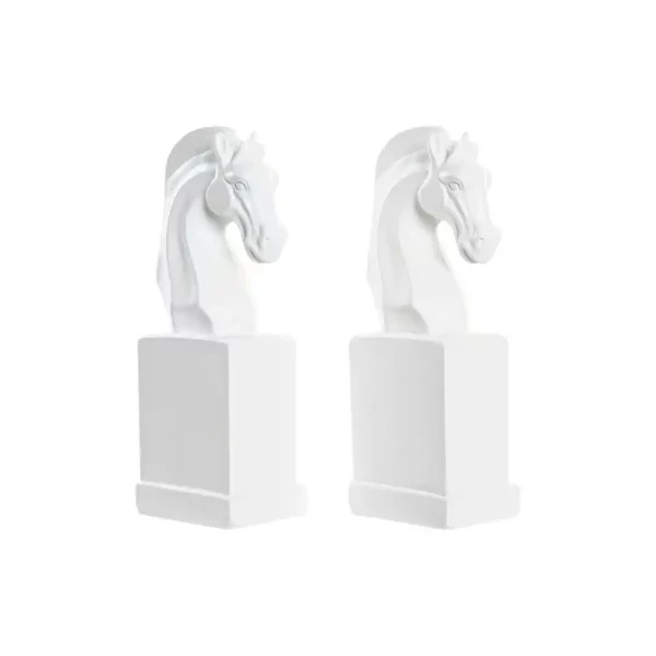 Serre-livres DKD Home Decor White Chess 10 x 7 x 24 cm Cheval Résine. SUPERDISCOUNT FRANCE