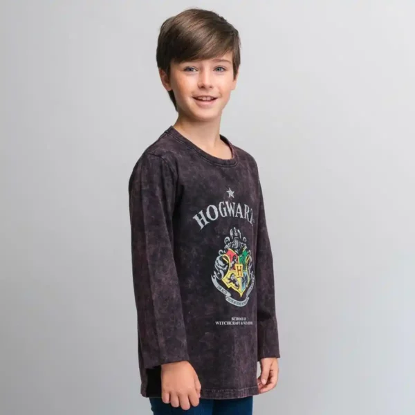 T-shirt manches longues enfant Harry Potter Gris foncé. SUPERDISCOUNT FRANCE