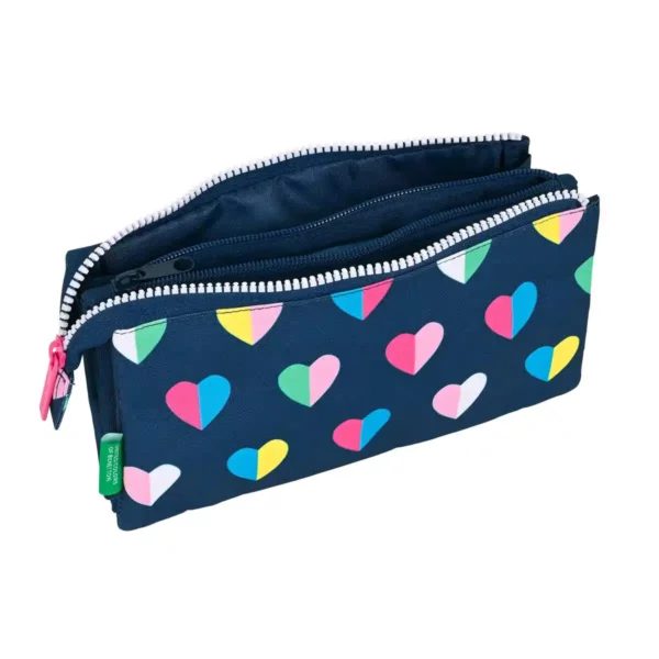 Triple Cabas Benetton Corazones Multicolore Bleu Marine (22 x 12 x 3 cm). SUPERDISCOUNT FRANCE