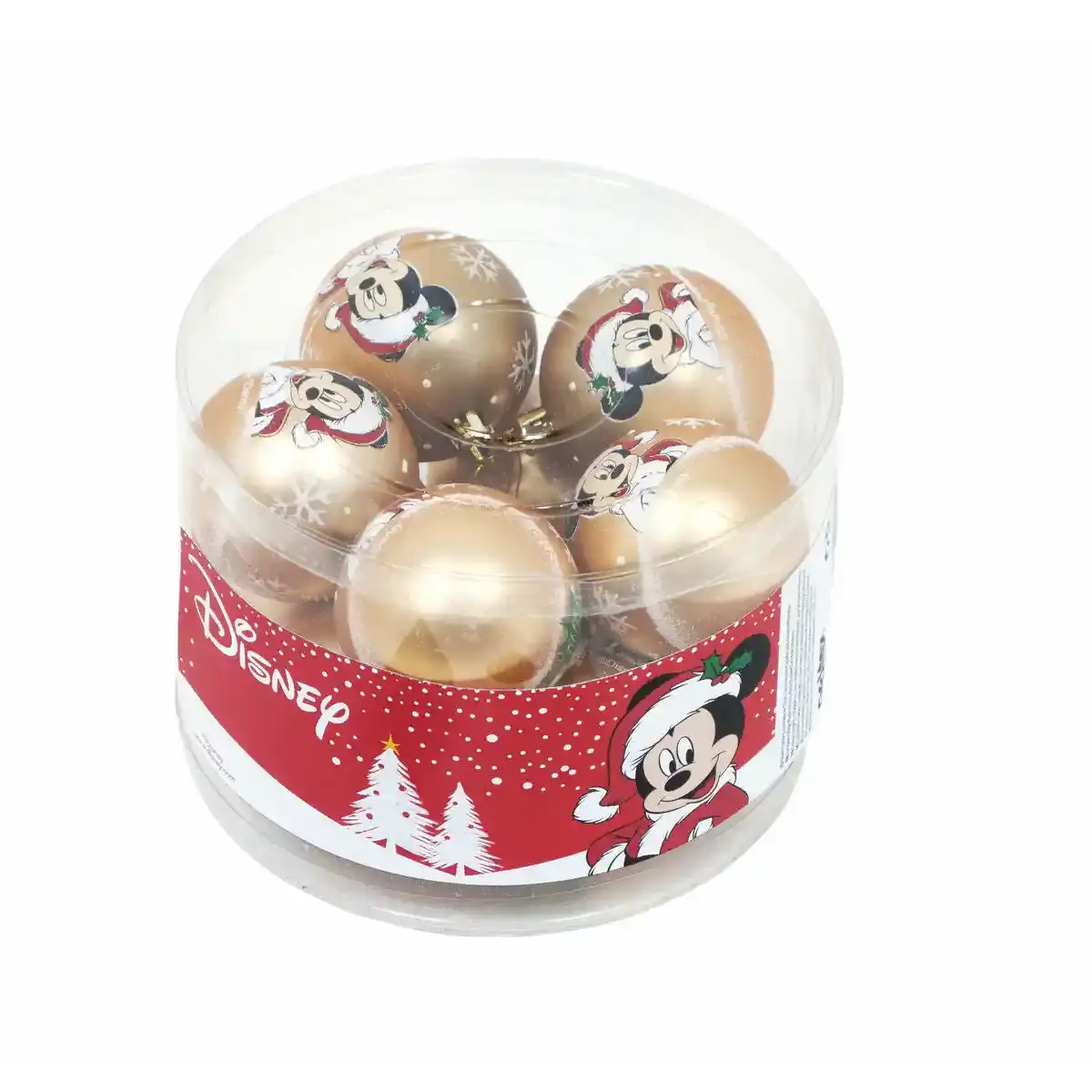 Boule de Noël Mickey Mouse Happy smiles Doré 10Unités Plastique (Ø 6 cm). SUPERDISCOUNT FRANCE