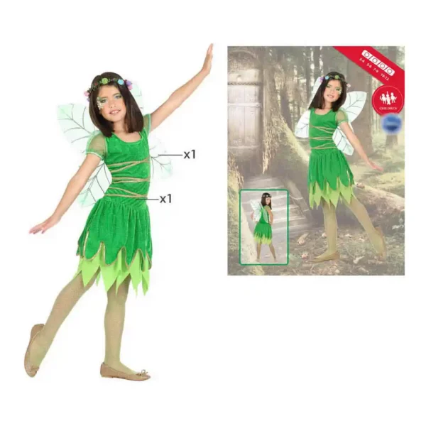 Costume pour enfants Fée du printemps vert (2 pcs). SUPERDISCOUNT FRANCE