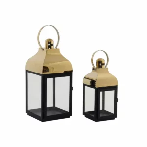 Lanterne dkd home decor cristal noir metal dore 14 x 13 x 31 cm 2 pcs 19 x 18 x 41 cm _6523. DIAYTAR SENEGAL - Votre Portail vers l'Extraordinaire. Parcourez nos collections et découvrez des produits qui vous emmènent au-delà de l'ordinaire, créant une expérience de shopping mémorable.